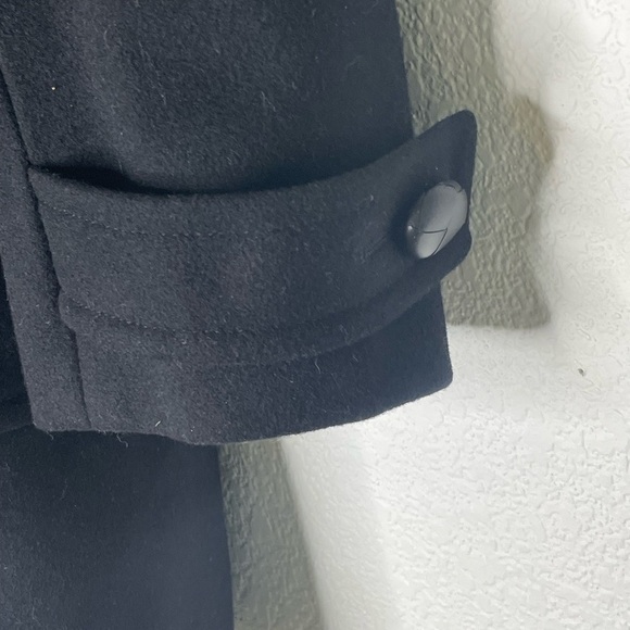 J. Crew coat trench hooded Sz medium NWT black belted wool blend classic - Picture 4 of 10